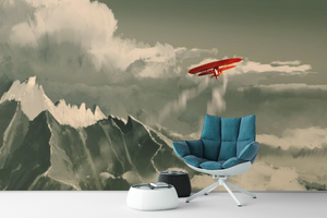 Red Plane Painting  - 0336 - Wall Murals Printing - wall art