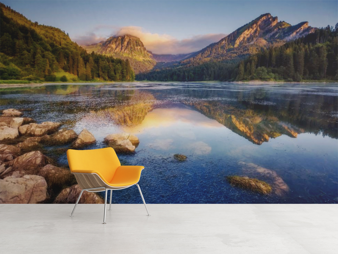 Lake & Mountains sunset - 02126 - Wall Murals Printing - wall art