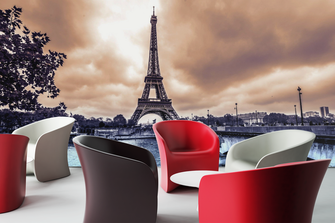 Paris with Eiffel Tower - 0124 - Wall Murals Printing - wall art