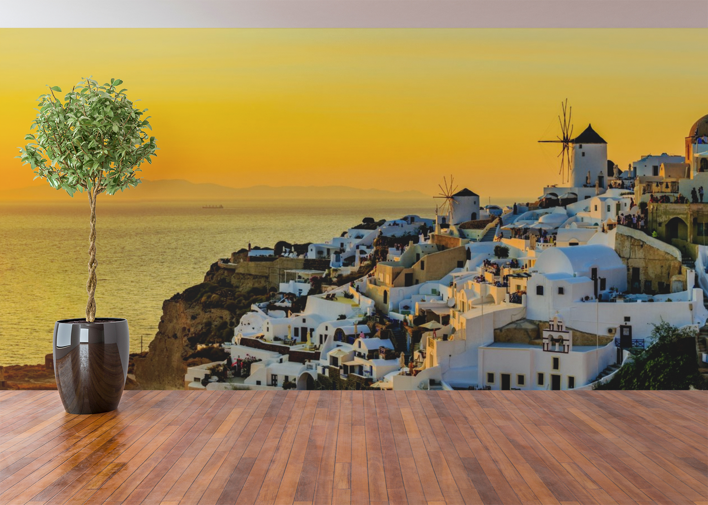 Greece Sunset Panoramic - 0167 - Wall Murals Printing - wall art