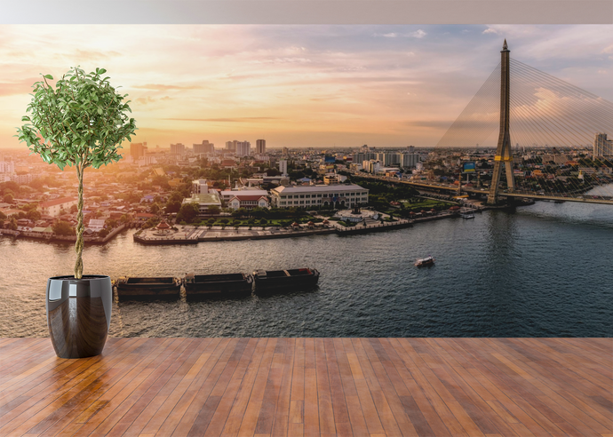 Beautiful Sunset & Bridge - 0162 - Wall Murals Printing - wall art