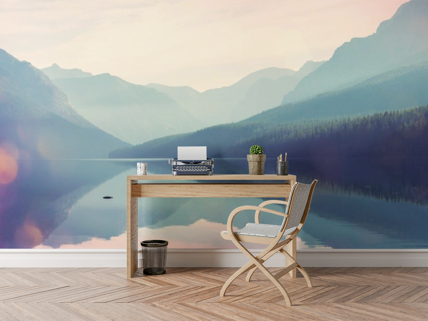 Foggy Lake and Mountains - 02108 - Wall Murals Printing - wall art