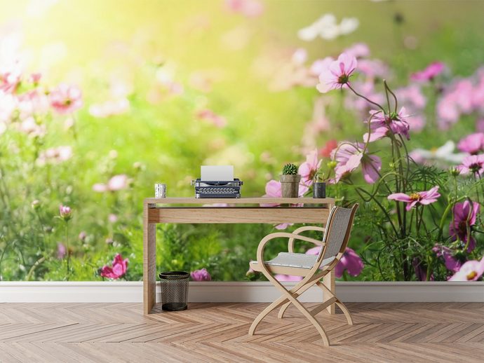 Pink Flower Field - 02134 - Wall Murals Printing - wall art