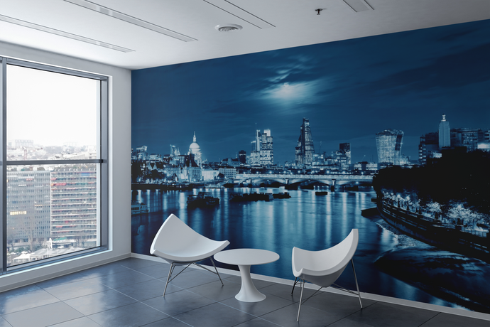 River and City at Night - 0119 - Wall Murals Printing - wall art