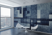 Blue Abstract Square  - 0351 - Wall Murals Printing - wall art