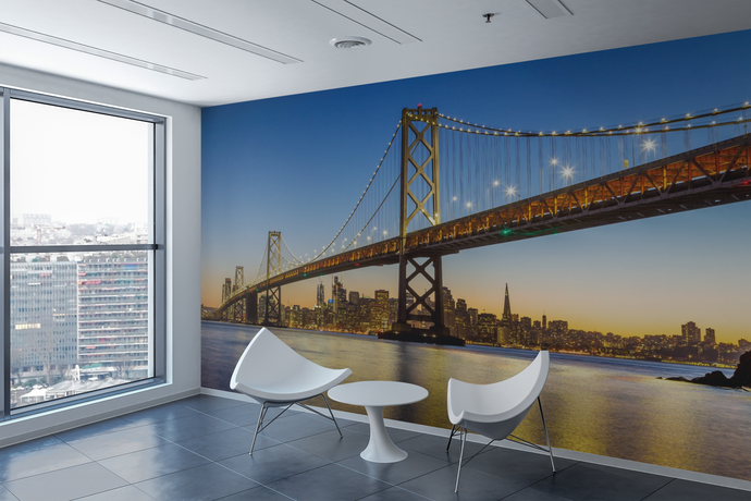 Bridge & City Sunset  - 01124 - Wall Murals Printing - wall art