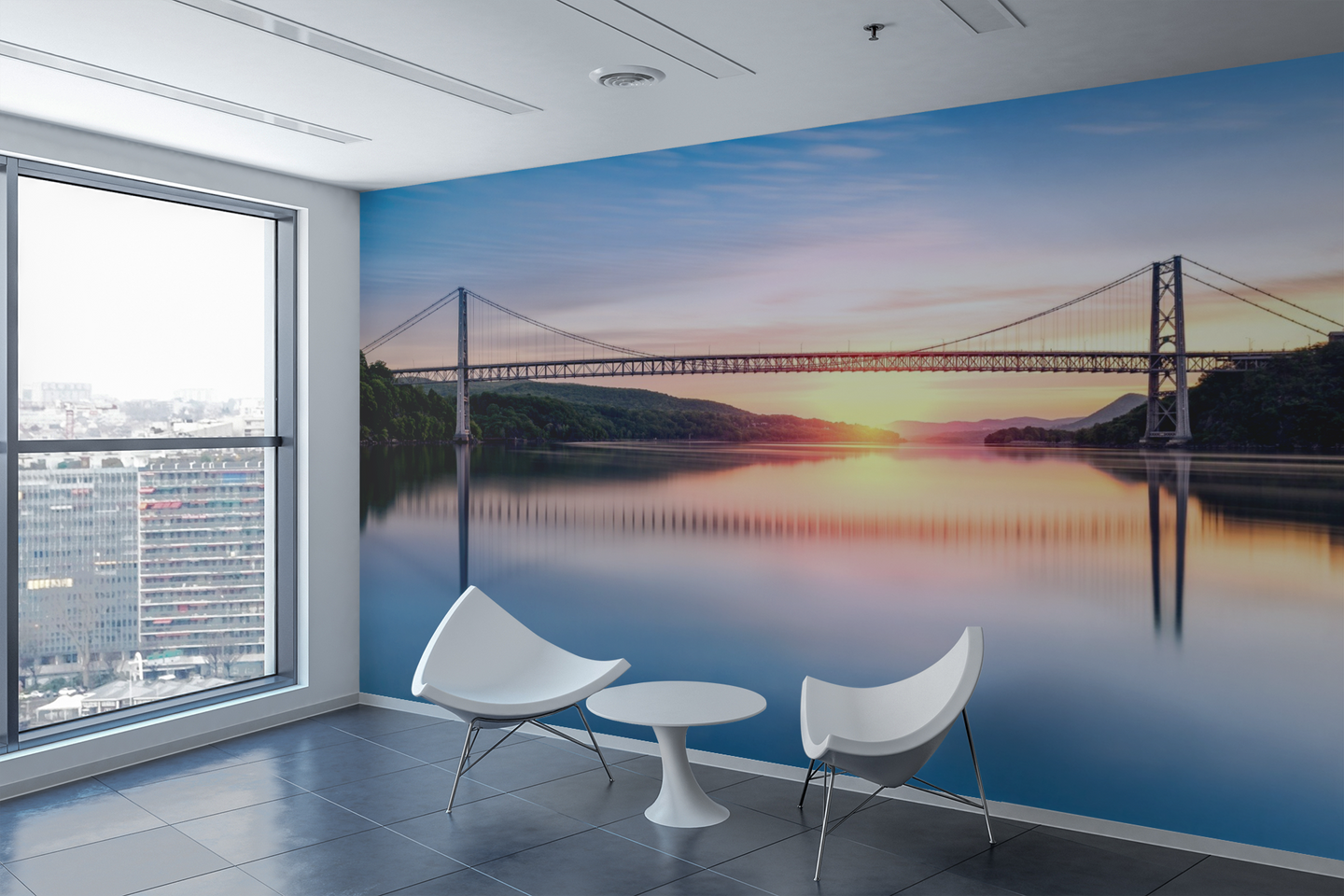 Bridge Sunset Panoramic - 0178 - Wall Murals Printing - wall art