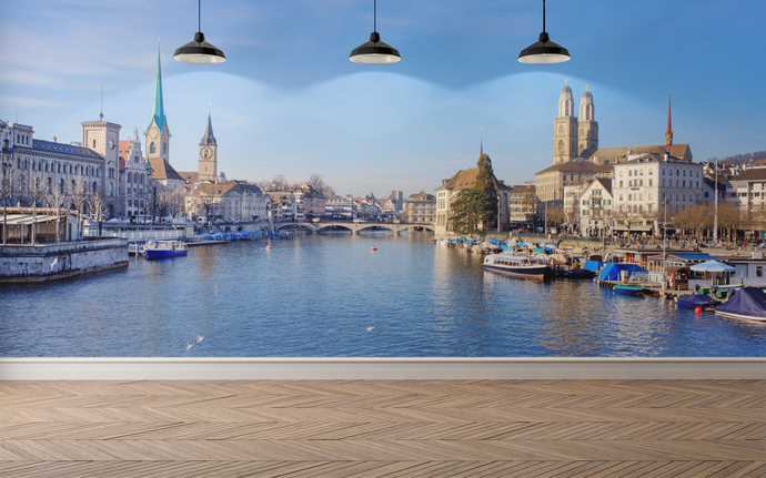Classic City & River - 0116 - Wall Murals Printing - wall art