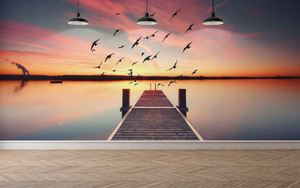 Sunset on the Dock  - 02216 - Wall Murals Printing - wall art