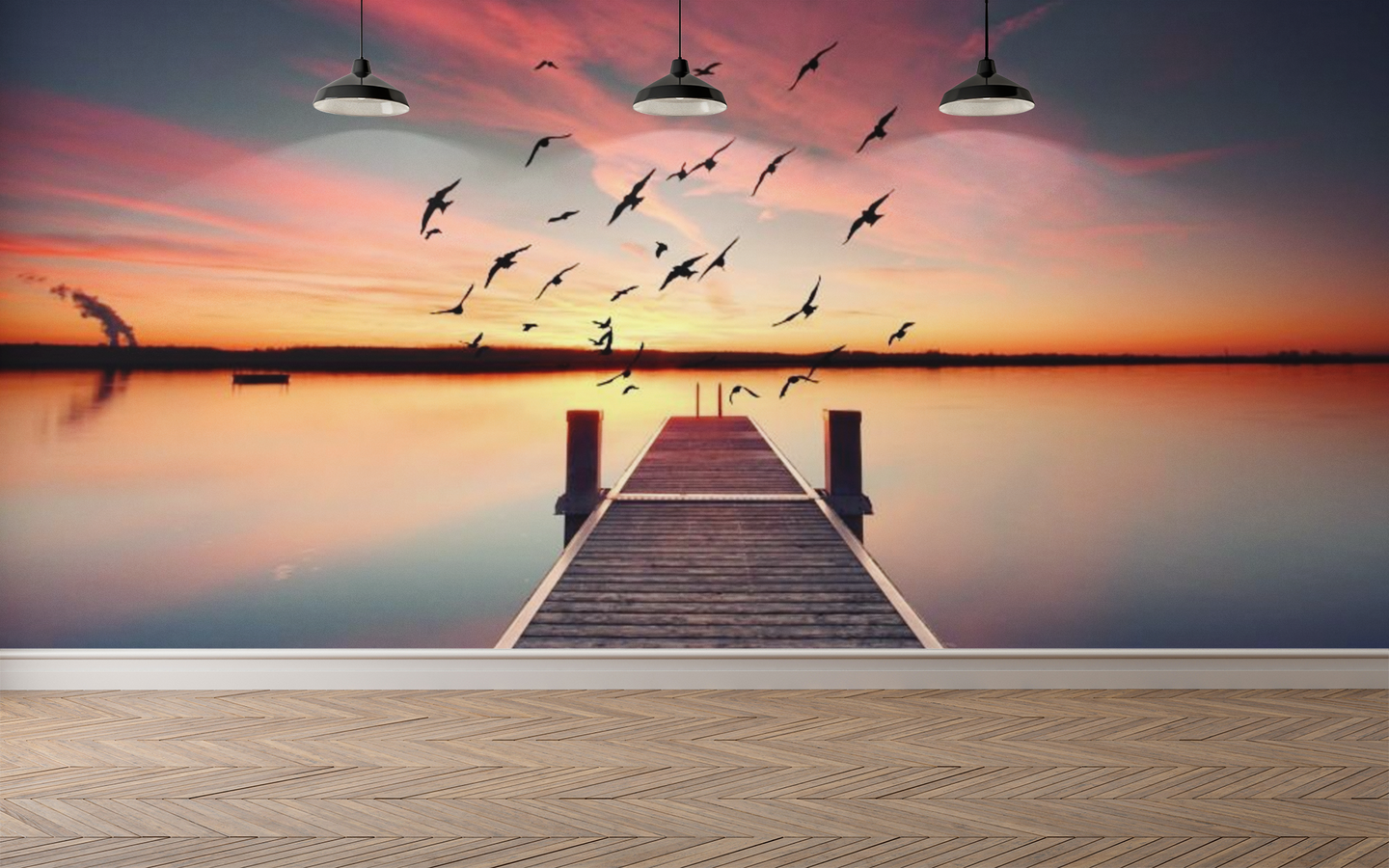 Sunset on the Dock  - 02216 - Wall Murals Printing - wall art