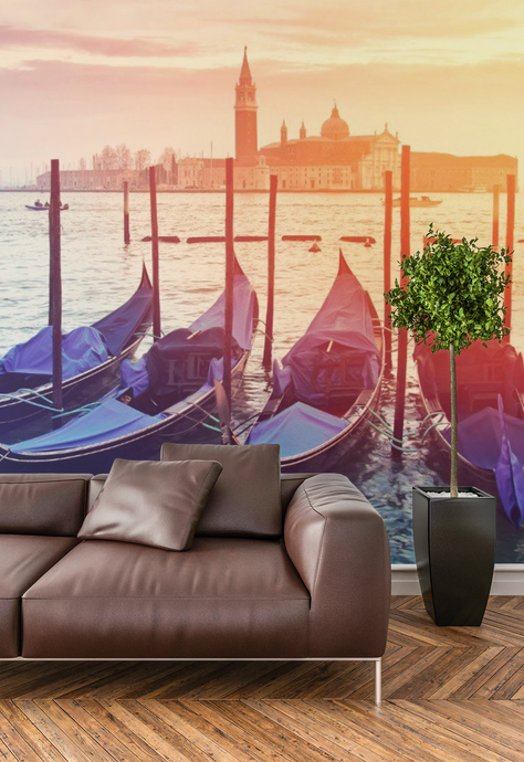 Boat & sunset - 0132 - Wall Murals Printing - wall art