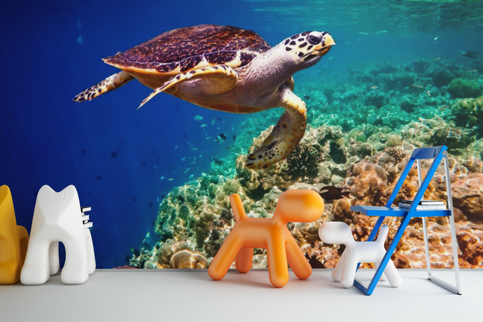 Turtle in the Sea - 0292 - Wall Murals Printing - wall art