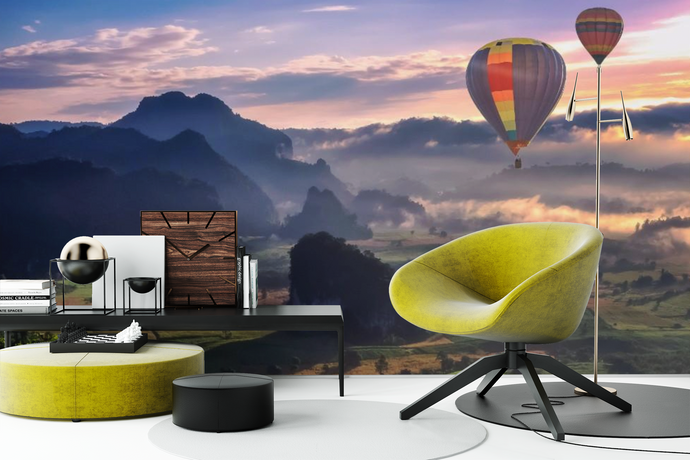 Hot air balloon over the Field - 02100 - Wall Murals Printing - wall art