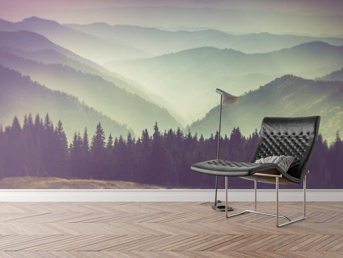 Foggy Mountain Sunset - 0260 - Wall Murals Printing - wall art