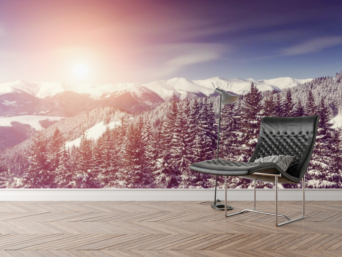 Snow Sunset - 0239 - Wall Murals Printing - wall art