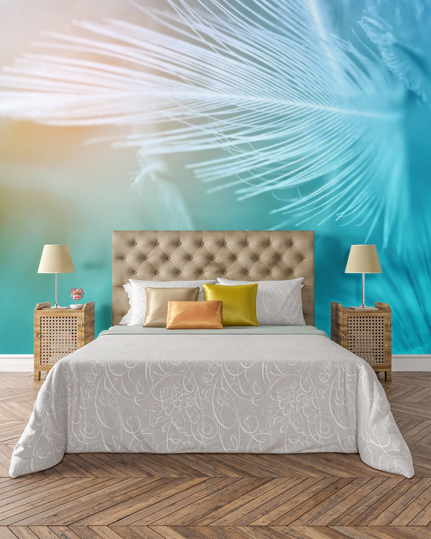 Blue Feathers   - 0358 - Wall Murals Printing - wall art